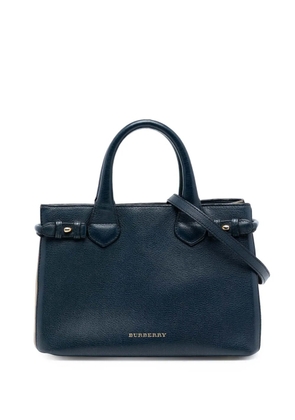 Burberry Pre-Owned 2000-2017 Small Grainy Calfskin and House Check Banner satchel - Blue