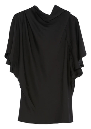 Yves Salomon asymmetric matte-satin top - Black