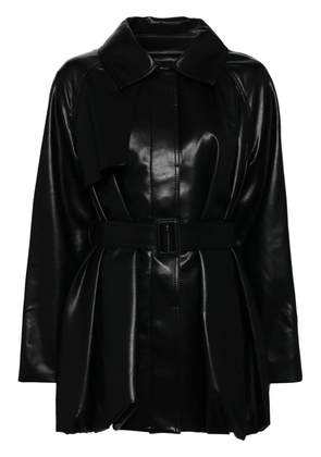 Goen.J leather trench jacket - Black