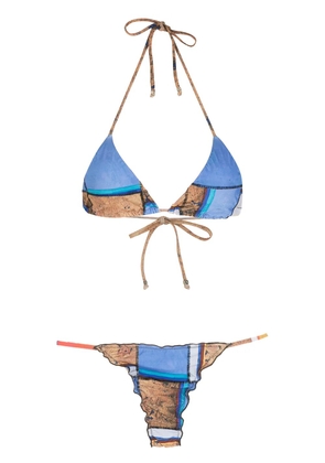 Amir Slama striped print Eco bikini set - Blue
