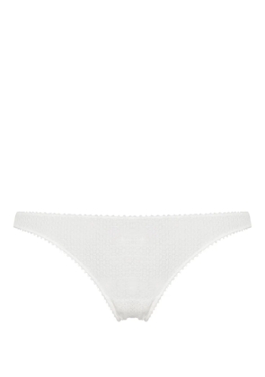 Kiki de Montparnasse semi-sheer crochet thong - White