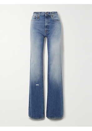 R13 - Jane Distressed High-rise Wide-leg Jeans - Blue - 24,25,26,27,28,29,30,31
