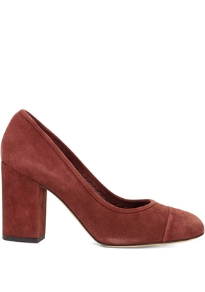 Loro Piana block-heel suede pumps - Red