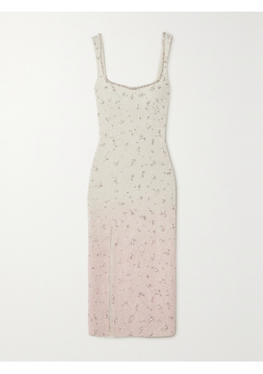 Clio Peppiatt - Embellished Stretch-tulle Midi Dress - Ivory - xx small,x small,small,medium,large,x large