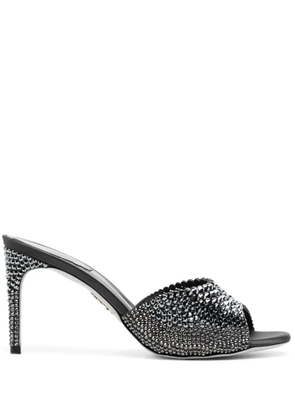 René Caovilla 70mm crystal-embellished leather sandals - Black