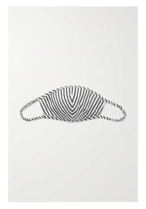 Anya Hindmarch - Zany Striped Nylon Face Mask And Embroidered Pouch Set - Black - One size