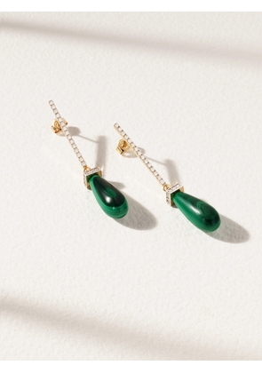 Mateo - 14-karat Gold, Malachite And Diamond Earrings - Green - One size