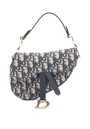 Christian Dior Pre-Owned 2018 Mini Oblique Canvas Saddle Bag handbag - Blue