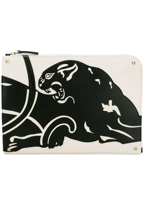 Valentino Garavani Panther clutch bag - Neutrals