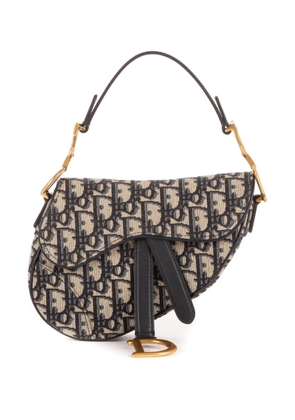 Christian Dior Pre-Owned Oblique-canvas Saddle bag - Neutrals