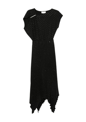 NISSA embellished asymmetric midi dress - Black