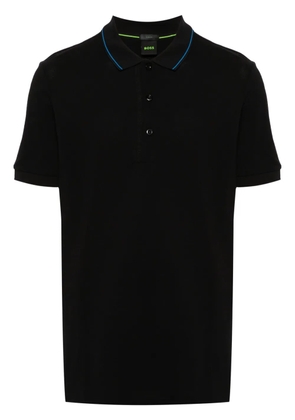 BOSS logo-embroidered polo shirt - Black