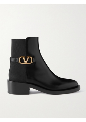 Valentino Garavani - Vlogo Embellished Leather Chelsea Boots - Black - IT36,IT36.5,IT37,IT37.5,IT38,IT38.5,IT39,IT39.5,IT40,IT40.5,IT41,IT41.5
