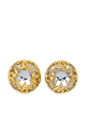 CHANEL Pre-Owned 1990-2000s CC rhinestone-embellished earrings - Gold