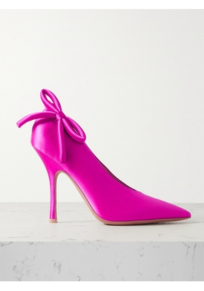 Valentino Garavani - Nite-out 110 Bow-detailed Cutout Satin Pumps - Pink - IT35,IT36,IT37,IT37.5,IT38,IT38.5,IT39,IT39.5,IT40,IT41,IT42