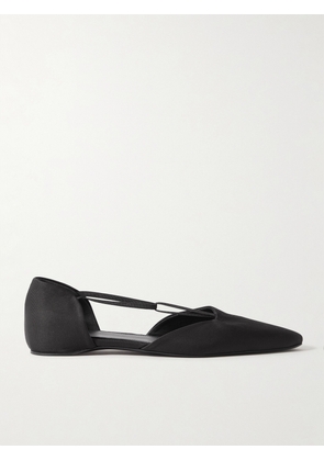 TOTEME - The T-strap Faille Point-toe Flats - Black - IT35,IT36,IT37,IT38,IT39,IT40,IT41,IT42