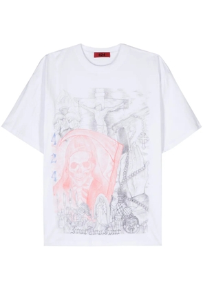 424 Valentina Death cotton T-shirt - White