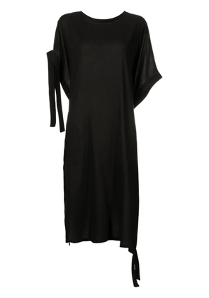 Y's buttoned side-tie midi dress - Black