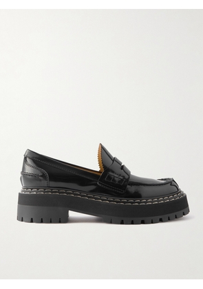 Proenza Schouler - Lug Sole Glossed-leather Platform Loafers - Black - IT35,IT36,IT36.5,IT37,IT37.5,IT38,IT38.5,IT39,IT39.5,IT40,IT40.5,IT41,IT42