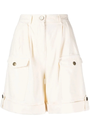TWINSET belted cotton cargo shorts - Neutrals