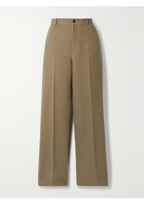 The Row - Gustavo Brushed Wool-blend Straight-leg Pants - Brown - x small,small,medium,large