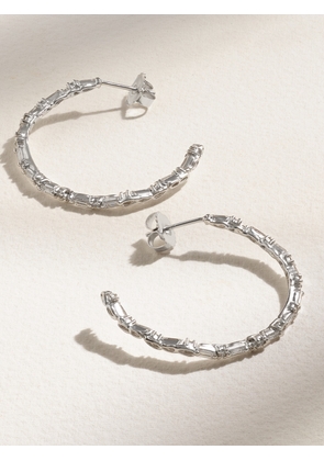 Suzanne Kalan - 18-karat White Gold Diamond Hoop Earrings - One size