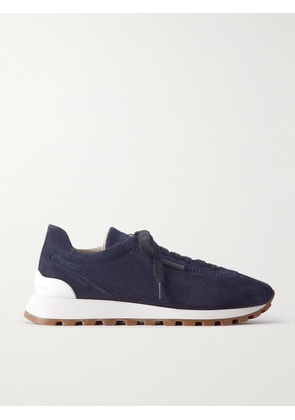 Brunello Cucinelli - Bead-embellished Suede Sneakers - Blue - IT35,IT36,IT36.5,IT37,IT37.5,IT38,IT38.5,IT39,IT39.5,IT40,IT40.5,IT41