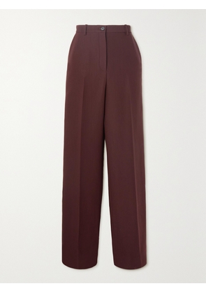 The Row - Ackerin Wool And Silk-blend Wide-leg Pants - Burgundy - US0,US2,US4,US6,US8,US10,US12,US14