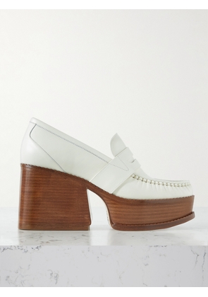 Gabriela Hearst - Augusta Leather Platform Loafers - Cream - IT35,IT36,IT37,IT37.5,IT38,IT38.5,IT39,IT39.5,IT40,IT40.5,IT41,IT42