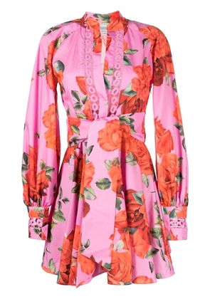 Forte Dei Marmi Couture floral-print belted cotton dress - Pink