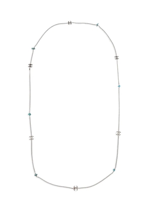 CHANEL Pre-Owned 1997 logo-plaque chain necklace - Silver