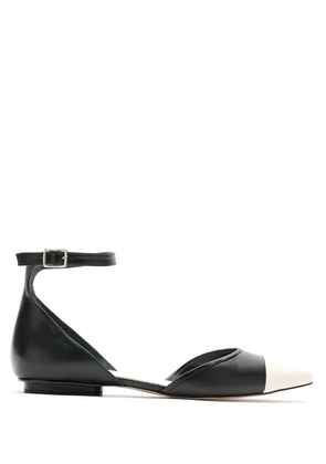 Sarah Chofakian Cisne flat leather sandals - Black
