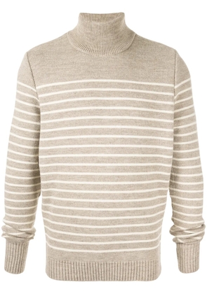 Fumito Ganryu striped roll neck jumper - Neutrals