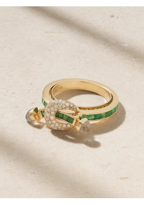 Ananya - Chakra 18-karat Gold Multi-stone Ring - Green - 6,8