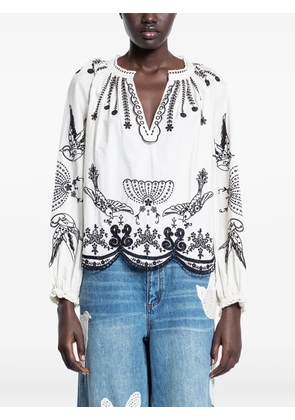 Sea V-neck blouse - White