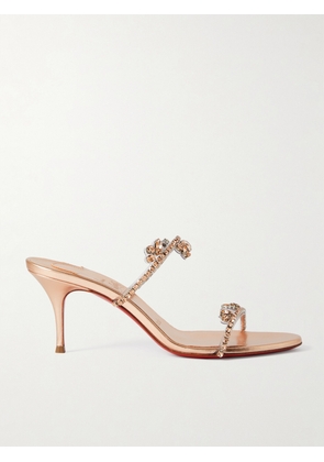 Christian Louboutin - Just Queen 70 Crystal-embellished Pvc Mules - Gold - IT34,IT35,IT35.5,IT36,IT36.5,IT37,IT37.5,IT38,IT38.5,IT39,IT39.5,IT40,IT40.5,IT41,IT41.5,IT42
