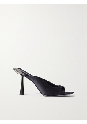 BENEDETTA BRUZZICHES - Cossyra Crystal-embellished Silk Mules - Black - IT36,IT37,IT38,IT39,IT40,IT41