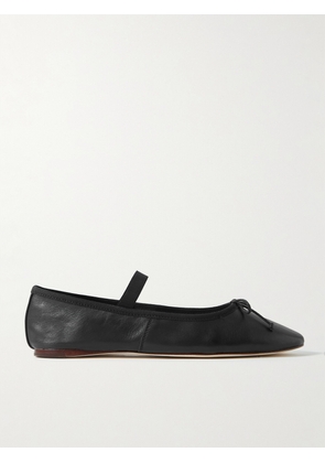 Loeffler Randall - Leonie Bow-embellished Leather Flats - Black - US5,US5.5,US6,US6.5,US7,US7.5,US8,US8.5,US9,US9.5,US10,US10.5,US11,US11.5,US12