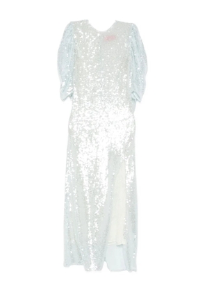 Roberta Einer Drama puff-sleeve sequin midi dress - Blue