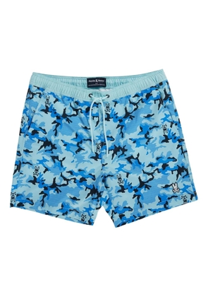 Psycho Bunny Rye All Over-print swim shorts - Blue