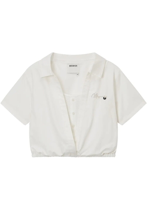Musium Div. logo-embroidered shirt - White