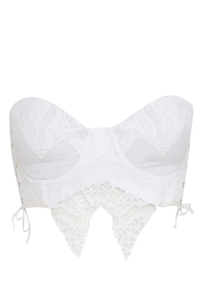 Amir Slama x Jade Picon lace-detail top - White