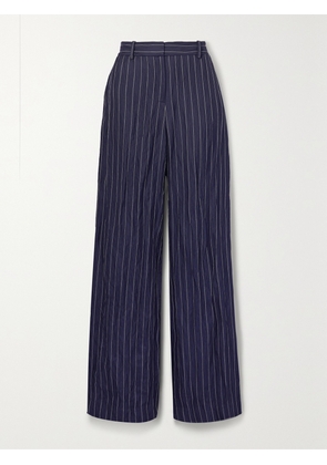 LAFAYETTE 148 - Sullivan Pinstriped Metallic Twill Straight-leg Pants - Blue - US0,US2,US4,US6,US8,US10,US12,US14,US18