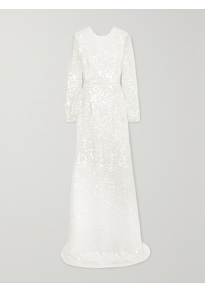 Erdem - Yoanna Sequined Chiffon Gown - Ivory - UK 8,UK 10,UK 12,UK 14,UK 16