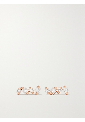 Suzanne Kalan - 18-karat Rose Gold Diamond Earrings - One size