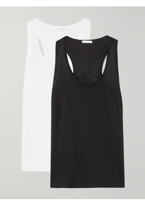 Skin - + Net Sustain Set Of Two Organic Pima Cotton-jersey Tanks - Black - x small,small,medium,large