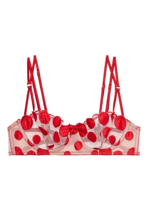 Fleur Du Mal polka-dot balconette bra - Red