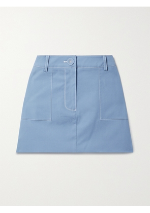 ANNA QUAN - Shana Cotton-blend Twill Mini Skirt - Blue - UK 6,UK 8,UK 10,UK 12,UK 14