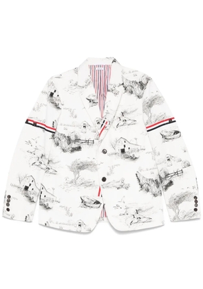 Thom Browne illustration-print blazer - White
