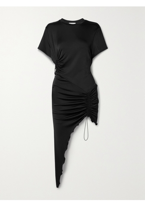 ET OCHS - + Net Sustain Brielle Asymmetric Ruched Stretch-jersey Dress - Black - US2,US4,US6,US8,US10,US12